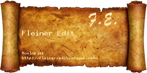 Fleiner Edit névjegykártya