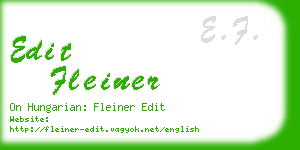 edit fleiner business card